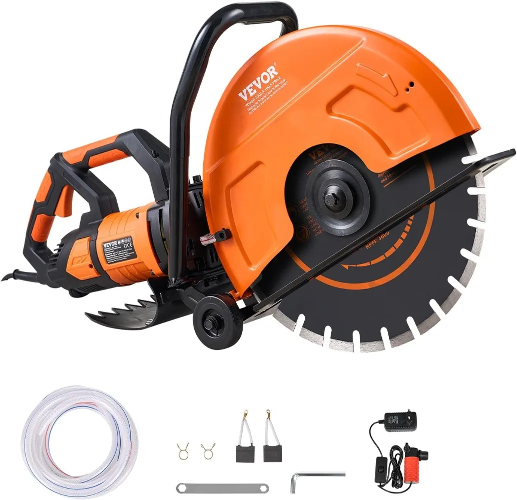 

16 in,3200 W 15 A Motor Circular Saw Cutter with Max.6 in Adjustable Cutting Depth, Includes Water Line,Pump and Blade,for Stone