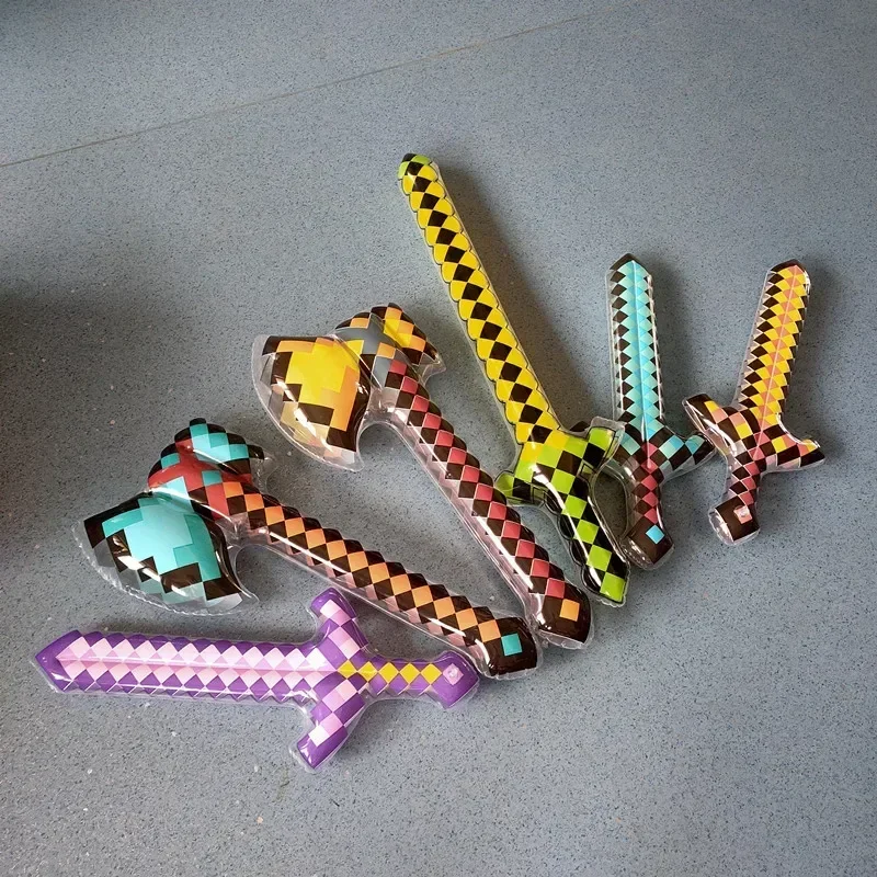 Pixel Style Toys Gemstone Sword Gold Sword Children's Toys Fantasy Figurines Games Inflatable Supplies Swords Christmas Gifts view 5