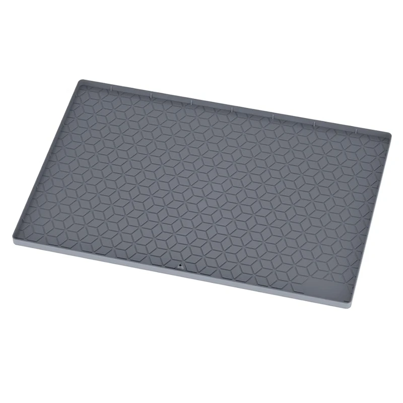 Under Sink Mat For Kitchen, Silicone Waterproof Liner, Flexible Organizer Tray With Drain Hole, Easy To Clean (28X19)