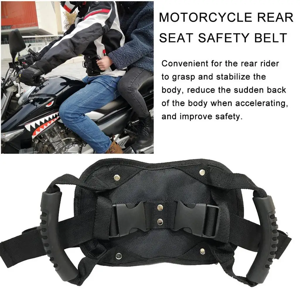 

Durable Motorcycle Belt Motocross ATV Rear Seat Passenger Grab Black
