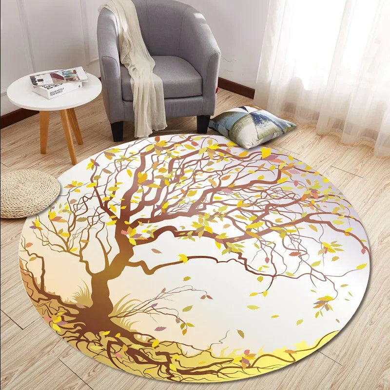Withered Tree Round Carpets For Home Living Room Bedroom Decoration Child Play Crawl Area Rugs Chair Mat Soft Floor Mat Doormats