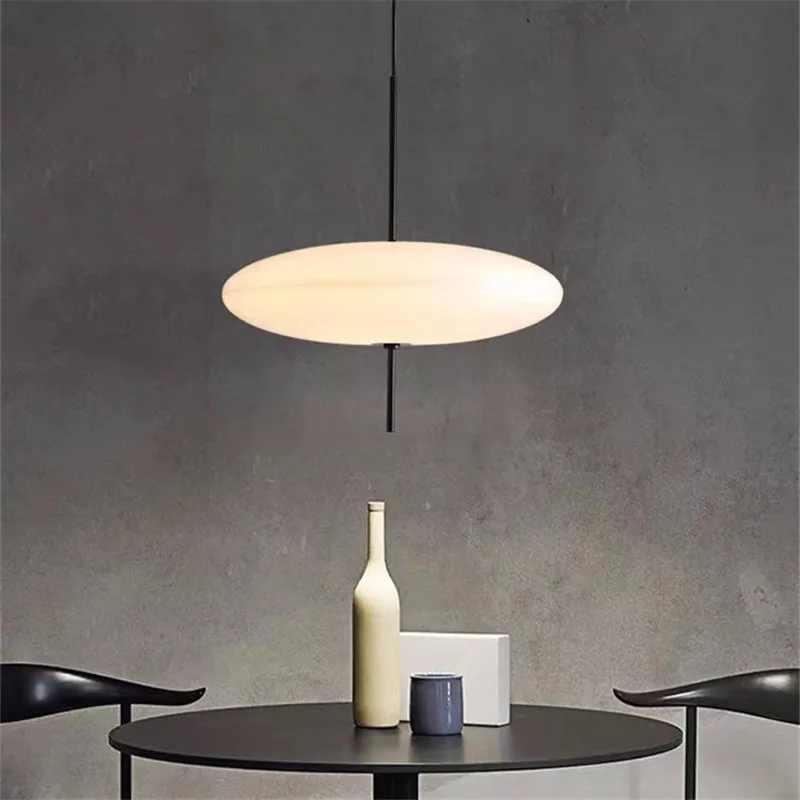 

Danish pendant light Modern Simple glass lamp Restaurant Living Room Bedroom Black And White office decoration light