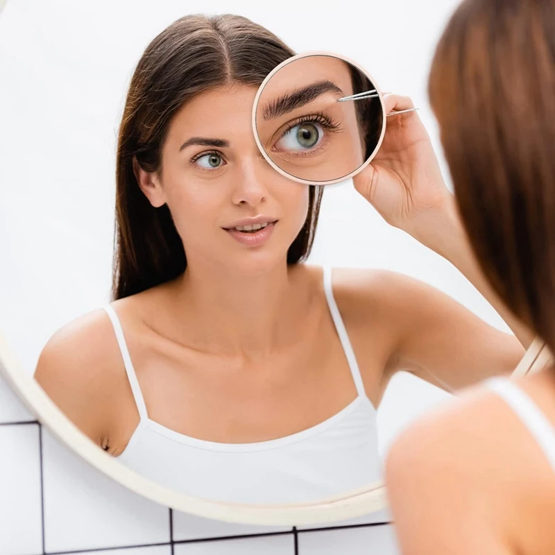 ✿50X Magnifying Makeup Mirros Make Up Mirror Magnifying with Suction Cup Tweezers Travel Mirror for Detailed Skincare