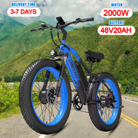 LANKELEISI MG740 Electric Bike 2000W Dual Motor 48V20Ah Hydraulic Brake Electric Bicycle 26*4.0 Inch Fat Tire Aldult City E-Bike