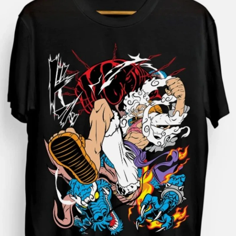 

Retro Japanese ONE PIECE Anime T-shirt Two-dimensional Men's Summer New Men's and Women's Streetwear