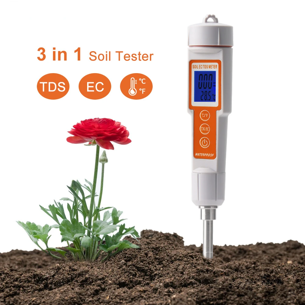 Professional Soil Meter TDS/EC/Temperature Soil Quality Tester For Plant Crop Agriculture Forestry Horticulture