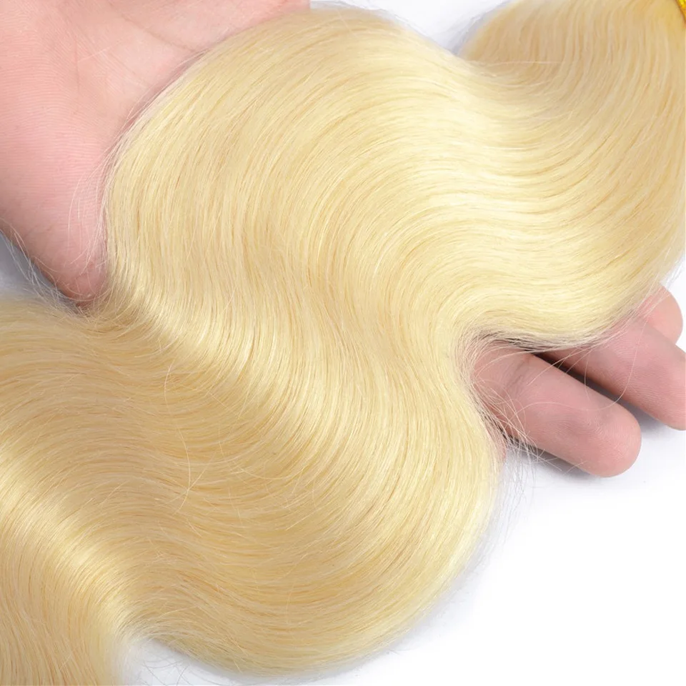 Brazilian Body Wave Human Hair Weave Bundles para mulheres negras, Ombre 613 Blonde, 2 Tone, 1B, #613, Blonde Color