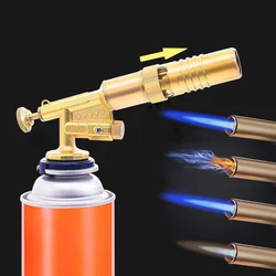 Portable Welding Gas Torch Copper Flame Gun Butane Burner Outdoor Camping BBQ Flamethrower Kitchen Lighter Welding Equipment