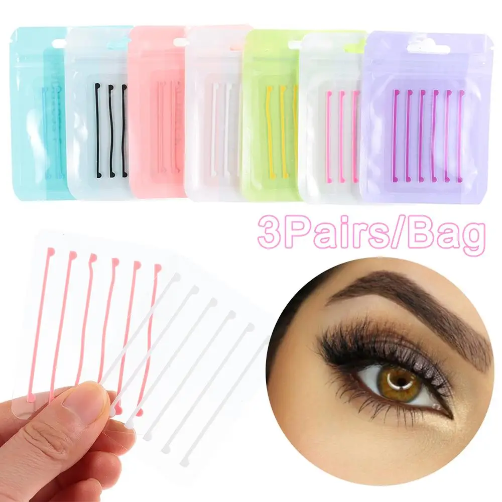 Coussinets de permanente de cils en silicone réutilisables, coussinets sous les yeux, coussinets de levage de cils, patch pour les yeux, 3 paires par sac