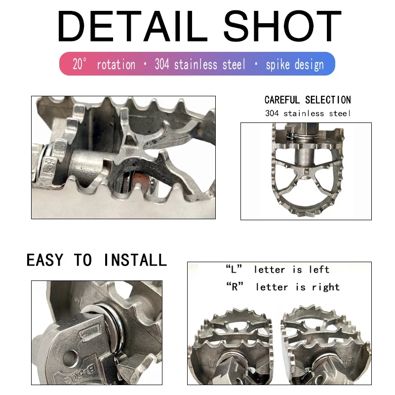 Rotatable Widening 304 Stainless Steel Pedal De Freno Trasero for Benelli Motorcycle Jawa Pedal Motorbike Footrest