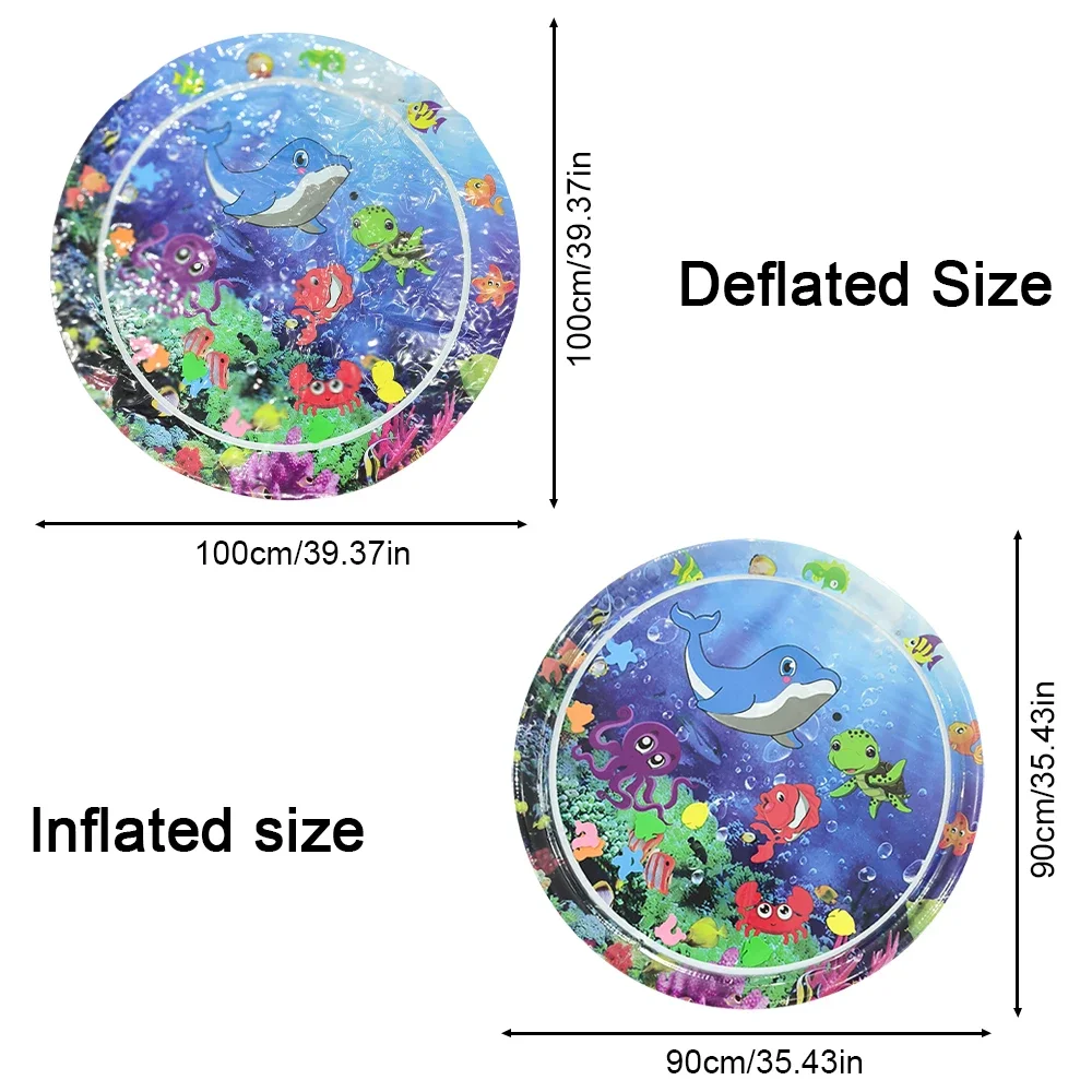 Tapis d'eau gonflable en PVC pour bébé, 100cm/39.37 pouces, 1 pièce, poulpe violet, tapis de jeu pour tout-petits, jouet d'activité d'éducation précoce pour enfants