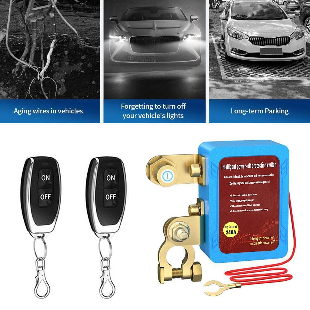 

Vehicle Battery Disconnect Switch 12V/24V Anti-Discharge & Leakage Protection Remote & Manual Dual-Mode Smart Disconnect Switch