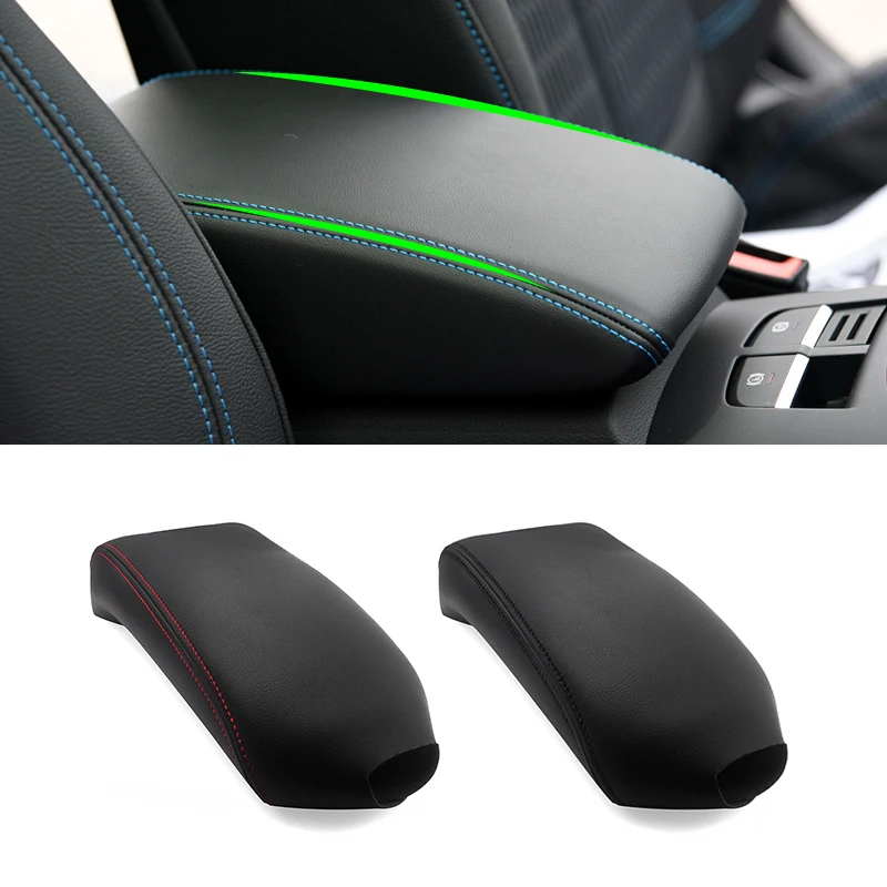 Soft Leather Center Armrest Cover For Audi A3 2017 2018 Car Center Control Armrest Box Skin Cover Sticker Trim