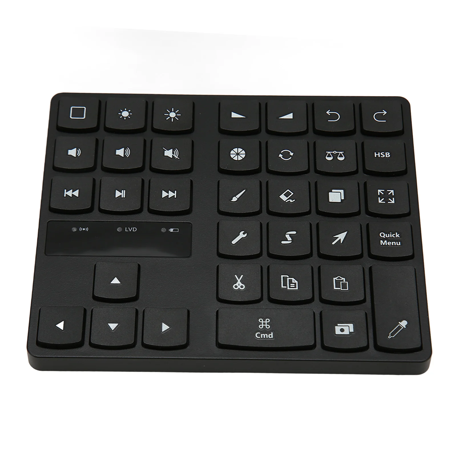 Mini Wireless Keypad Drawing Keyboard 35 Keys One Handed Ergonomic Drawing Keypad Shortcut Keyboard for IOS for OS X