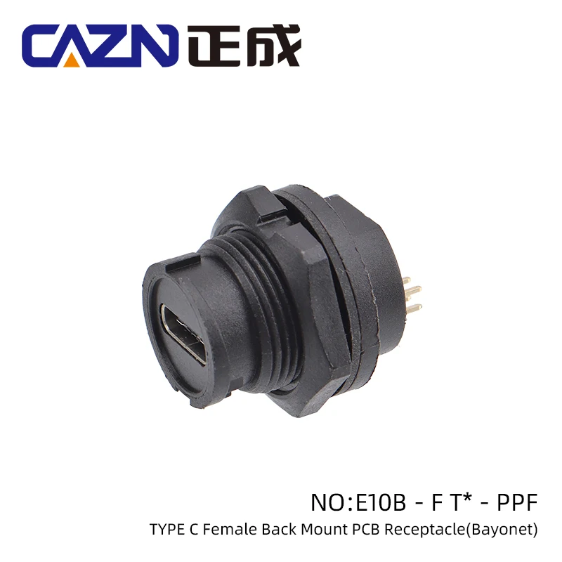 Type-C Female Panel Mount Receptacle with Wires Socket USB 3.1