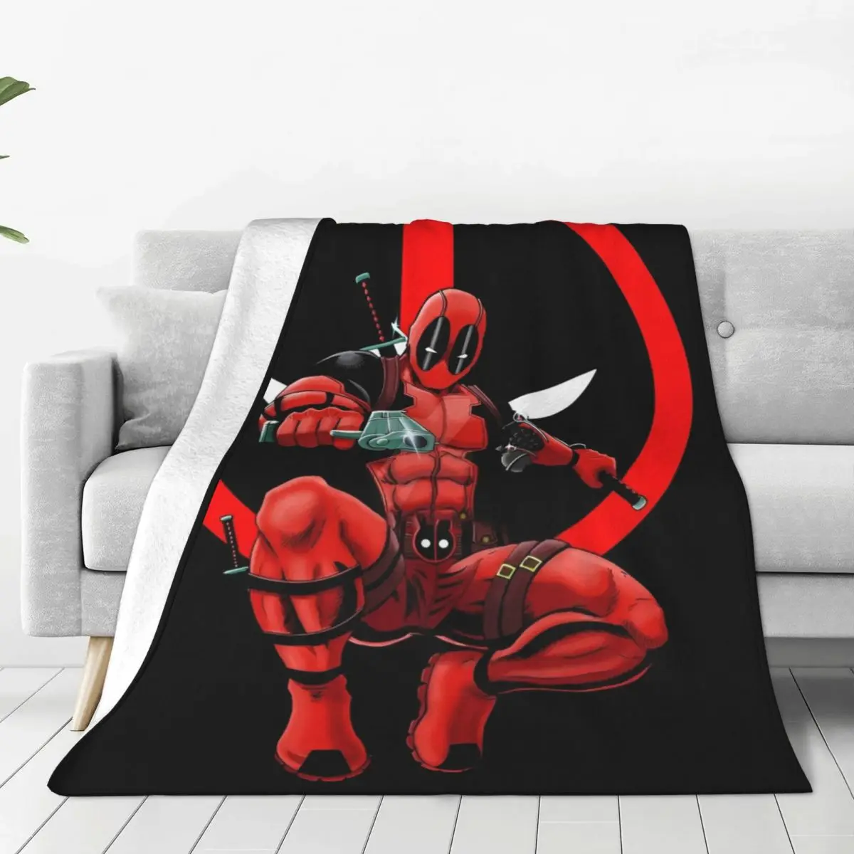 Cartoon Anime Deadpool Super Soft Blanket American Film Travel Plush Throw Blanket Chair Flannel Bedspread Sofa Bed Cover