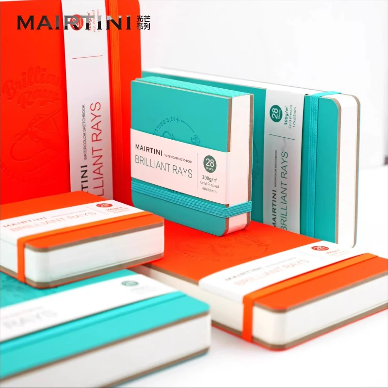 MAIRTINI مشع السفر الجلود ملزمة الألوان المائية كراسة الرسم الساخن ضغط الباردة 30 ورقة بولي أغطية أغطية جلد للرسم