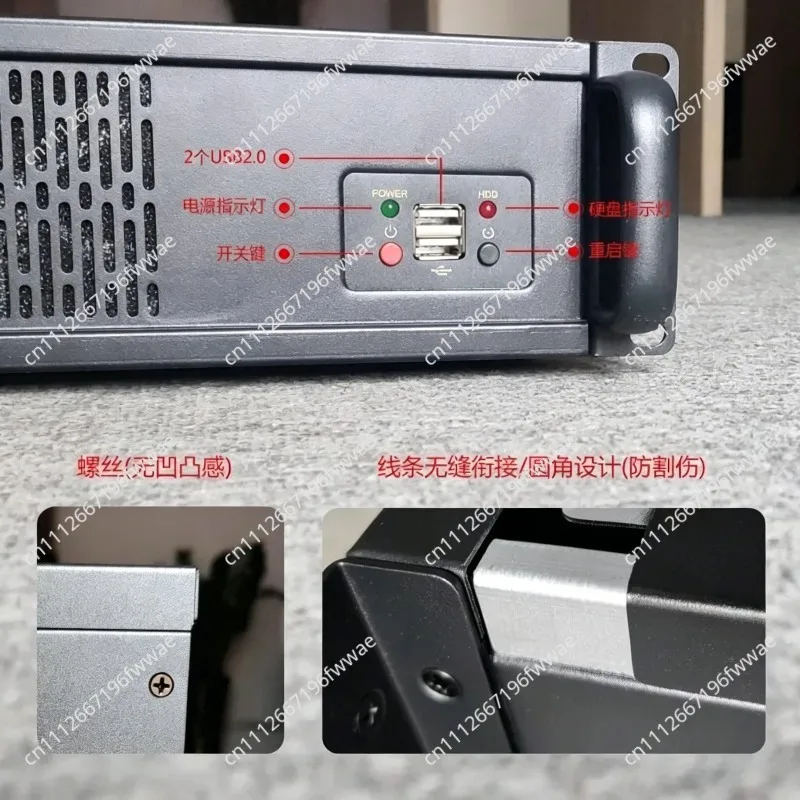 Brand new 2U chassis mini industrial control server with built-in hard drive, cold silent and simple fan
