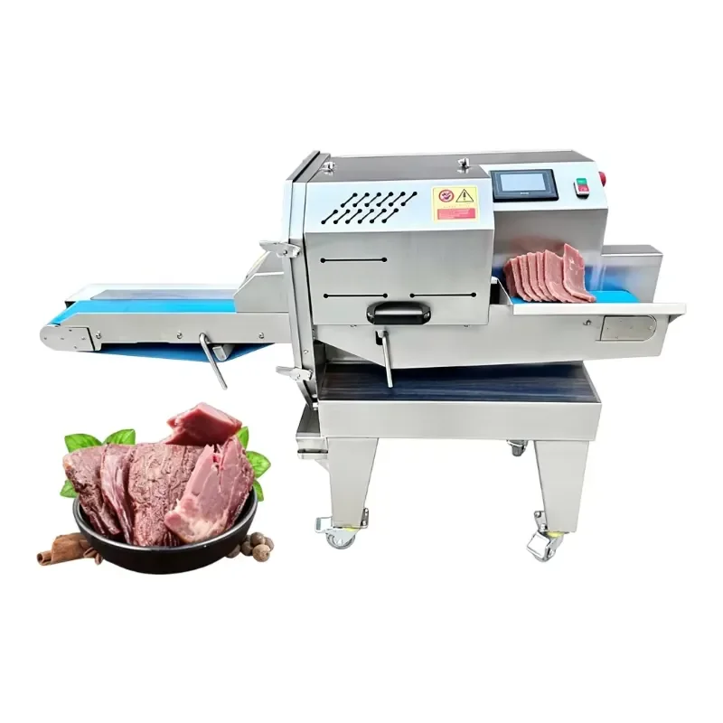 Stainless Steel Kebab Ham Bread Beef Vegetable Cutting Slicing Machine Marinated Cooked Meat Slicer Cutter Machine