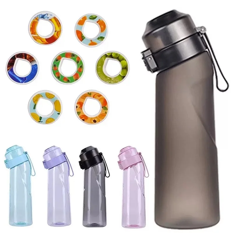 Sport Water Cup Fruit Fragrance Distorted Neck 650ml plastic cup Tritan0 Sugar 0 cassette with fragrance ring