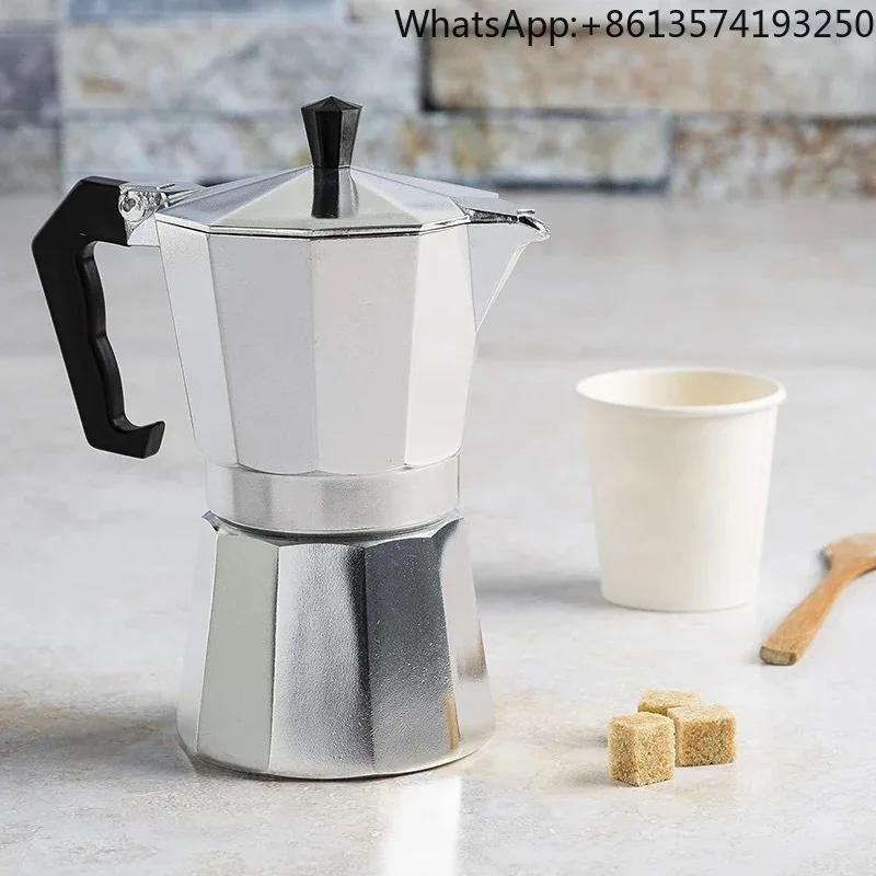 

Portable Electric Modern Italian Silver Moka Pot 304 Stainless Steel 3/6/9/12 Cups Espresso Coffee Pot Household