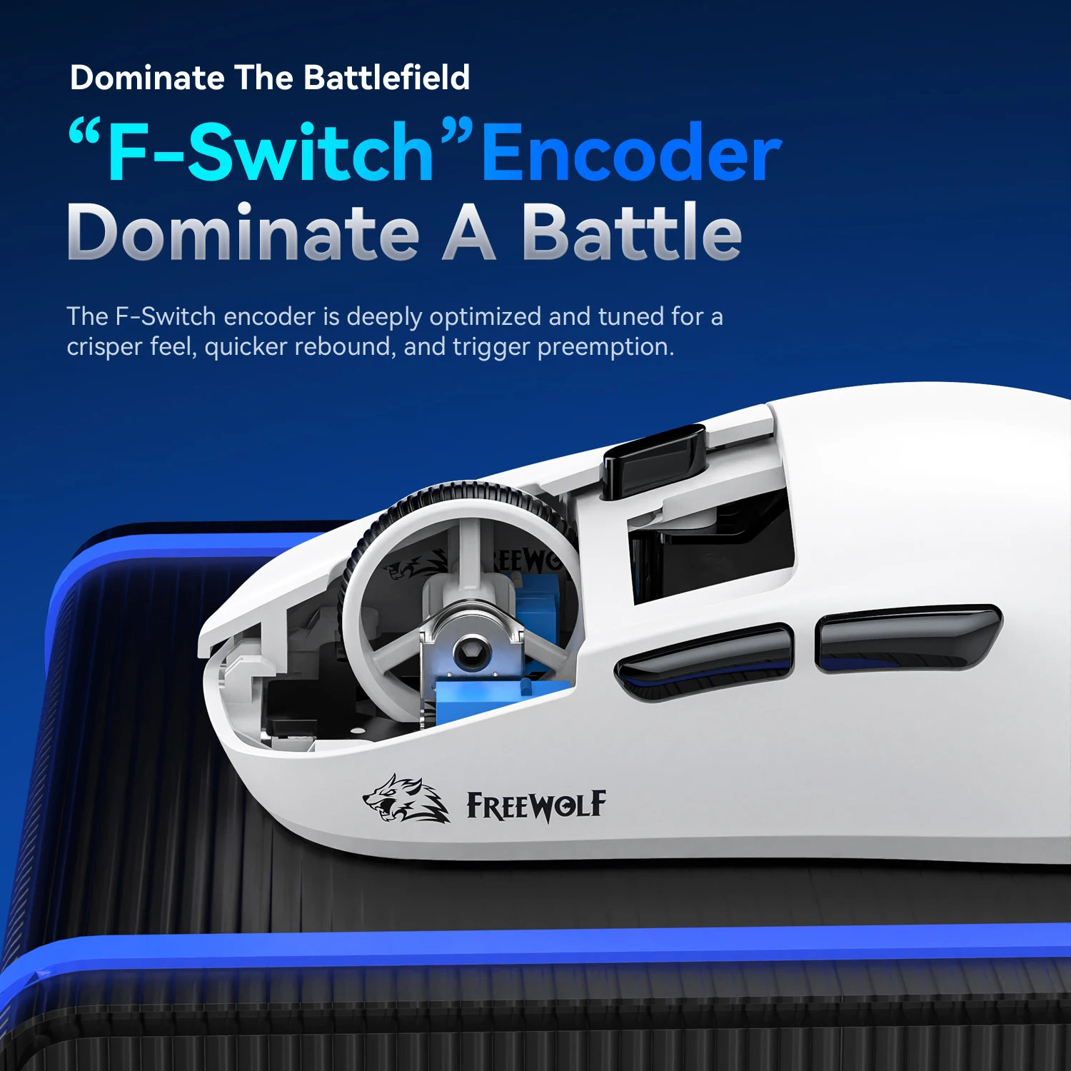 FREEWOLF A6 Ratón inalámbrico Bluetooth ultraligero para juegos Sensor PAW3311, 24000DPI, RGB, Compatible con PC/portátil