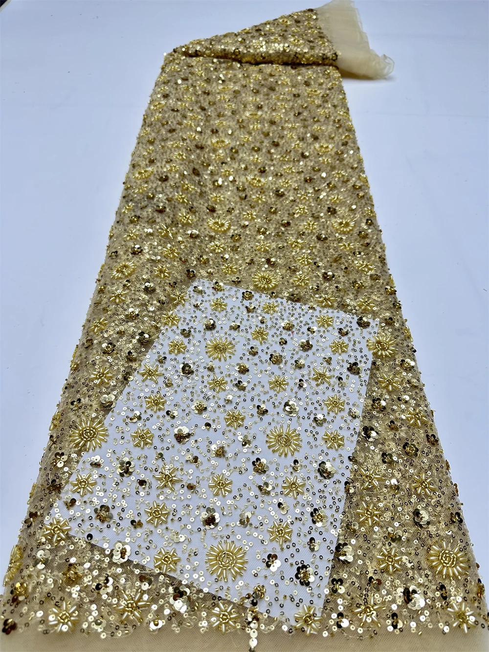 

Африканская кружевная ткань с золотыми блестками, вышивка бисером, нигерийская свадебная ткань для жениха, высокое качество, французский тюль, кружевная ткань для свадебного платья