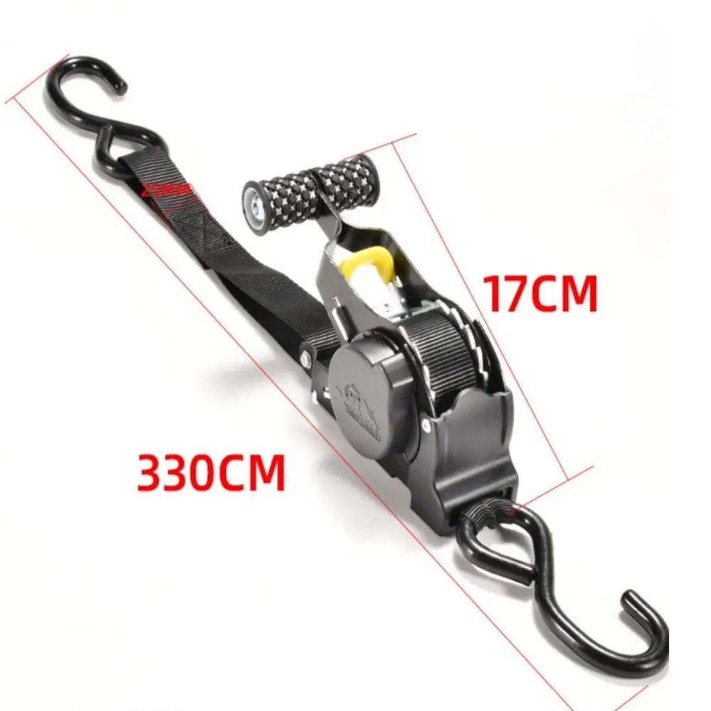 Retractable Auto Ratchet Strap Universal New Tie Down Belts Automatic Rollup Retractable Prevent Fall Ratchet Starp S-Hooks 1pc