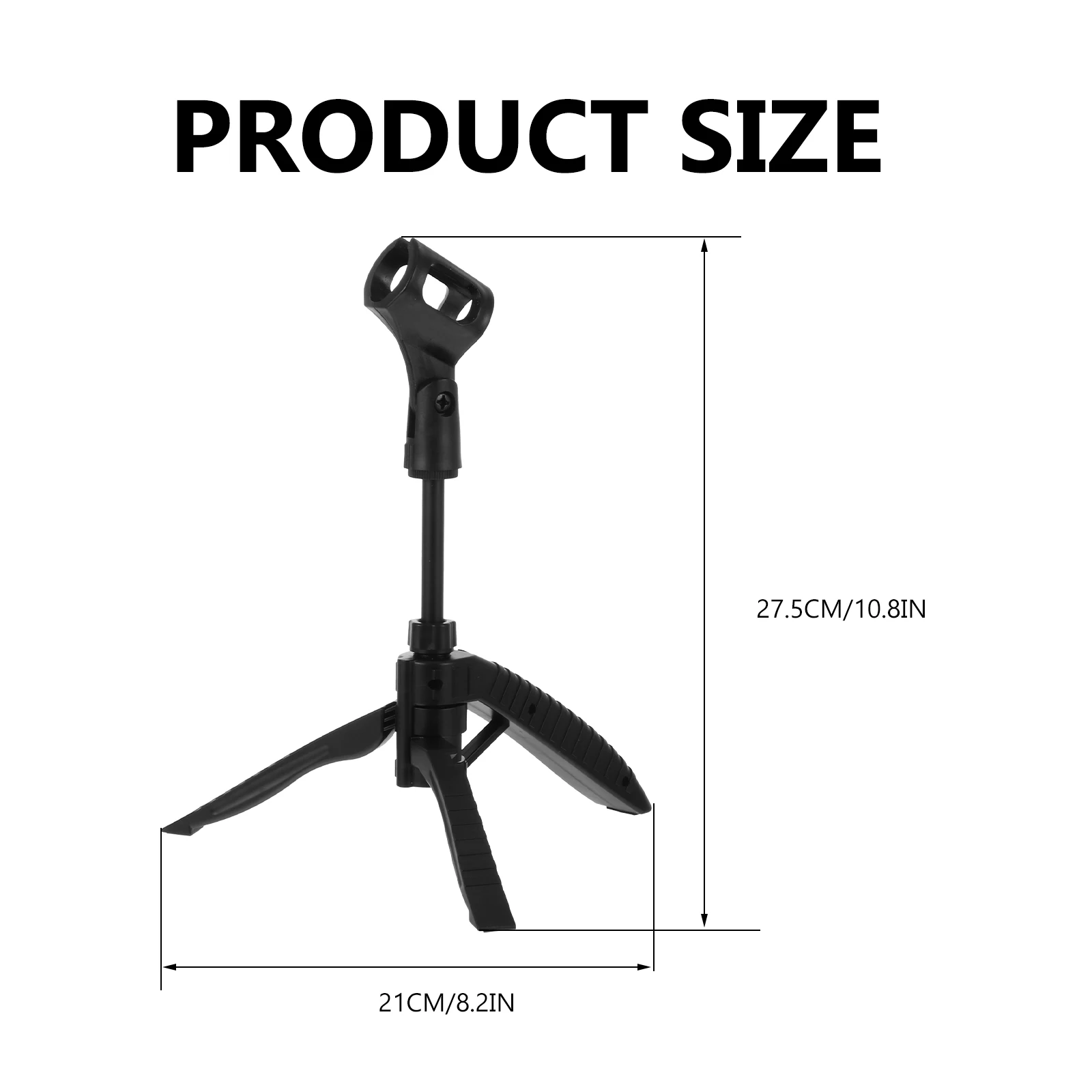 

Microphone Universal Desktop Holder Adjustable Height Metal Bracket Non Slip Stable Base Detachable Design Easy Storage Space