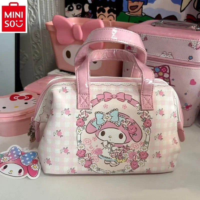 MINISO Sanrio Hello Kitty słodka i słodka nadruk kreskówkowy duża pojemność wodoodporna torebka przenośny bagaż do przechowywania dla kobiet