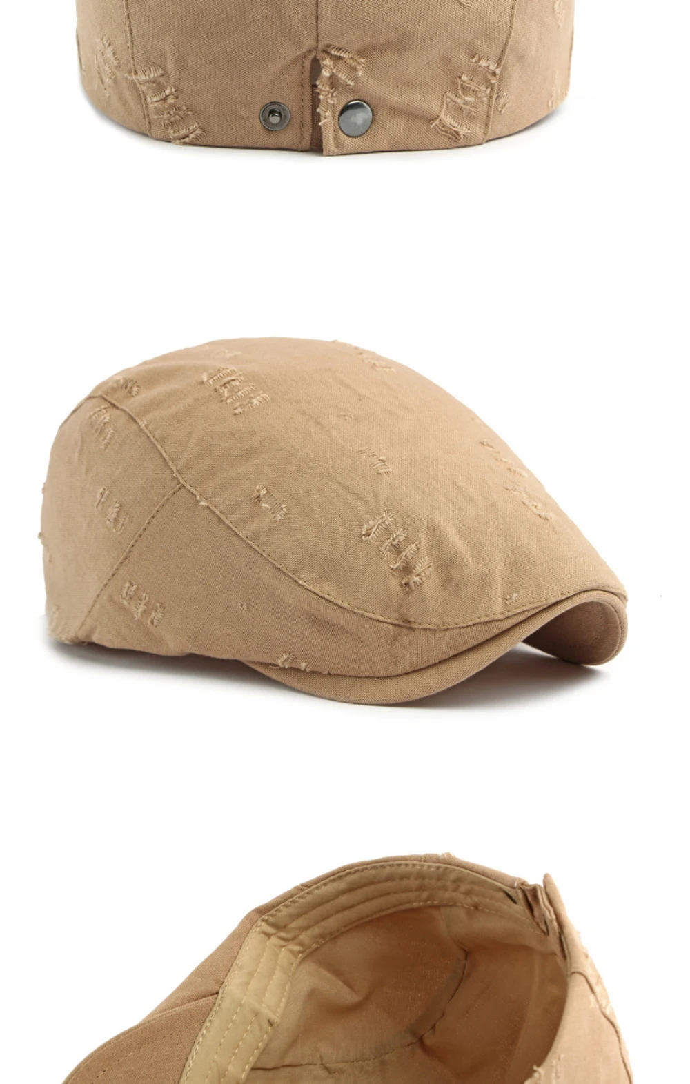 HT5074 Herren- und Damen-Baskenmützen, Künstler-Baskenmütze, Verstellbare Ivy-Flatcap für Frühling und Sommer, Atmungsaktive Baskenmütze – Detail 10