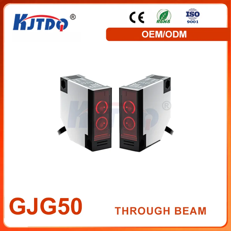 GJG50 IP67 ABS NPN PNP NO NC Sn 100m 12V 24V 36V Through Beam Reflection Laser Sensor Switch with CE