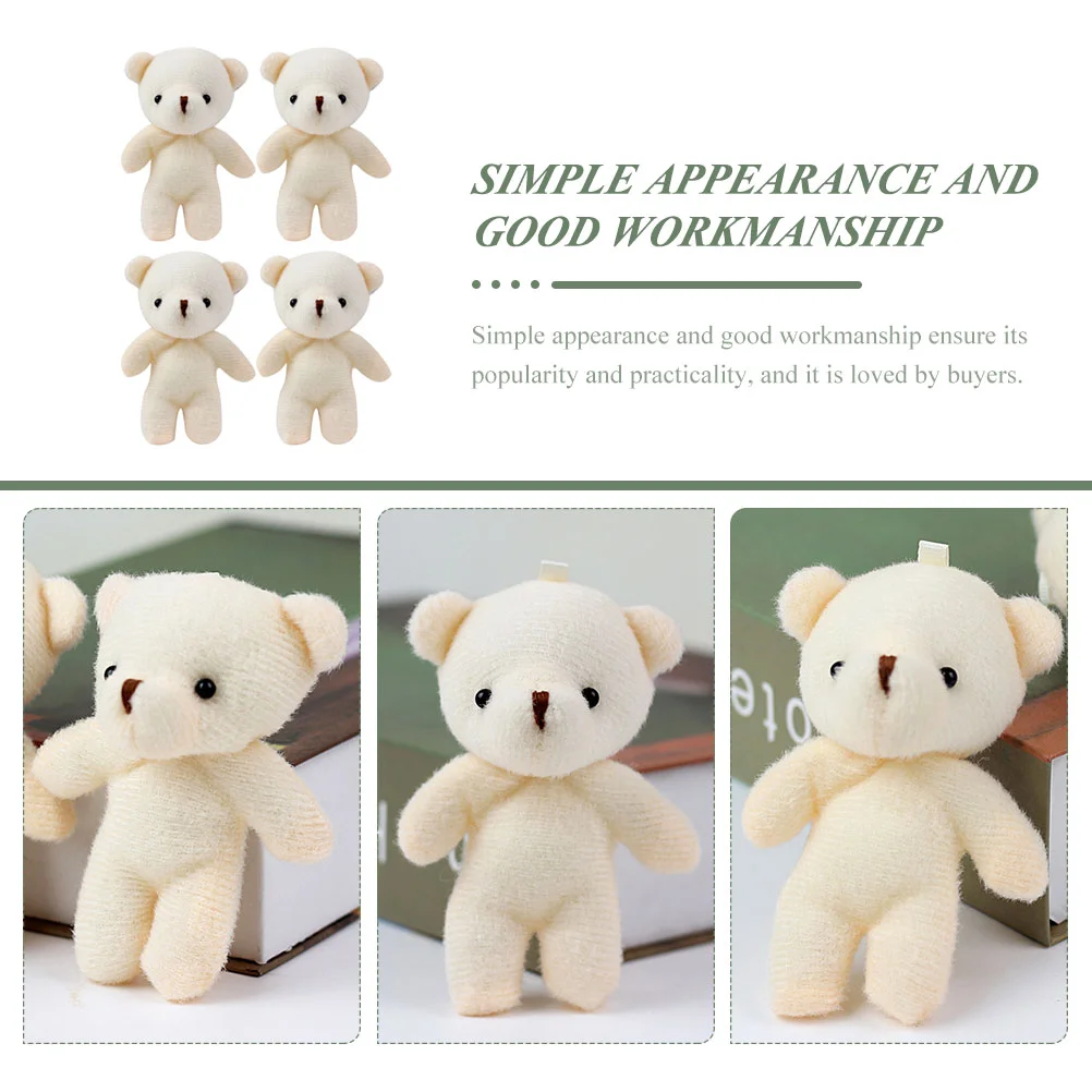 12 Pcs Mini Baby Bears Animal Stuffed Animals for -resistant Figurines Bag Supplies Pendant