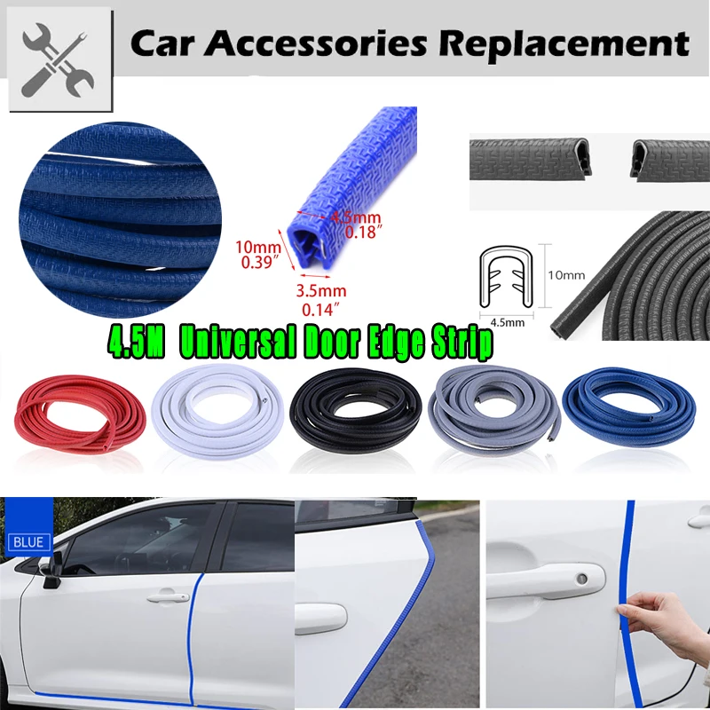 

Rhyming 4.5M Universal Car Door Protection Strip Anti-Scratch With Steel Side Guard Rubber Moulding Sealing Scratch Protector