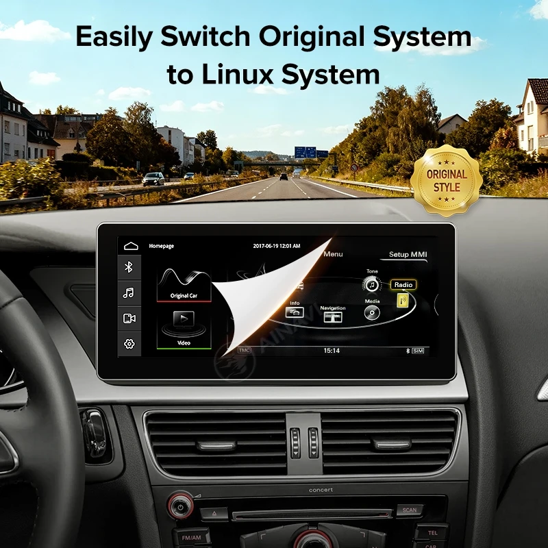 Radio para Auto AINAVI para Audi A4 A5, Carplay Inalámbrico, Android Auto, Bluetooth, 2 Din, Pantalla Táctil HD, Tecnología de Laminación Completa, Pantalla Carplay para Coche, Radio para Auto, 10.25 Pulgadas 7