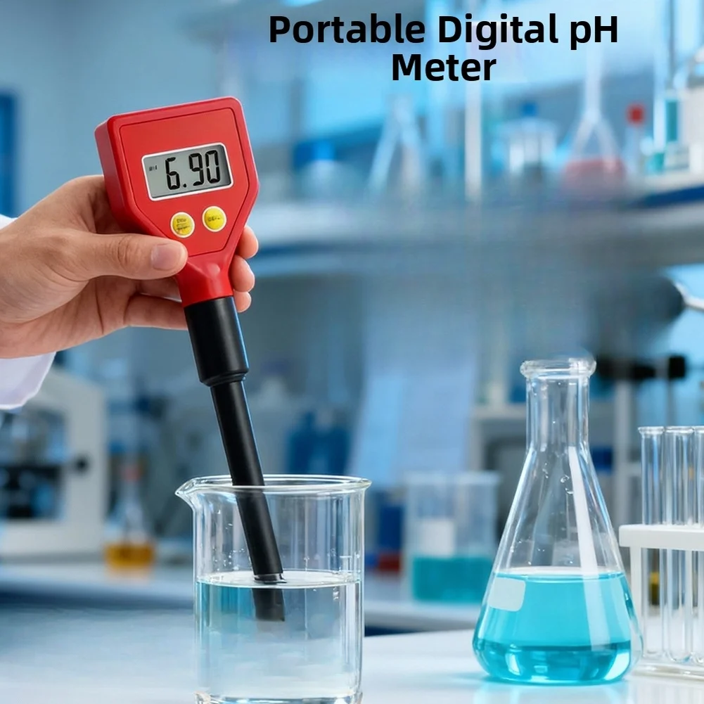 

pH Tester for Aquarium Pool For Water with LCD Digital Display Range 0.00 to 14.00 and Compact Portable Design