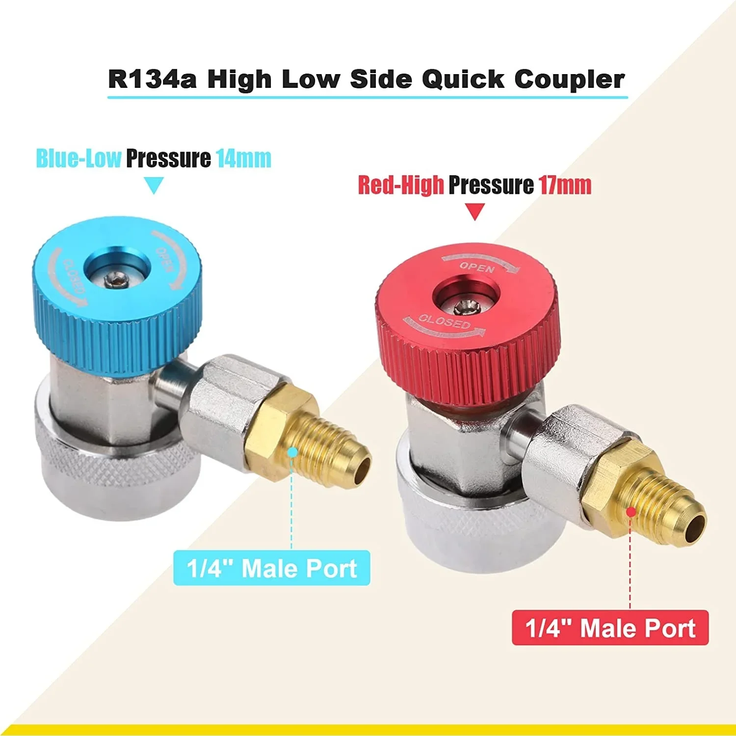 A/C Freon Hose High&Low Side Quick Coupler Kits,Self-Sealing Can Tap,R134a To R1234yf Conversion Adapter Valve Core Remover Tool