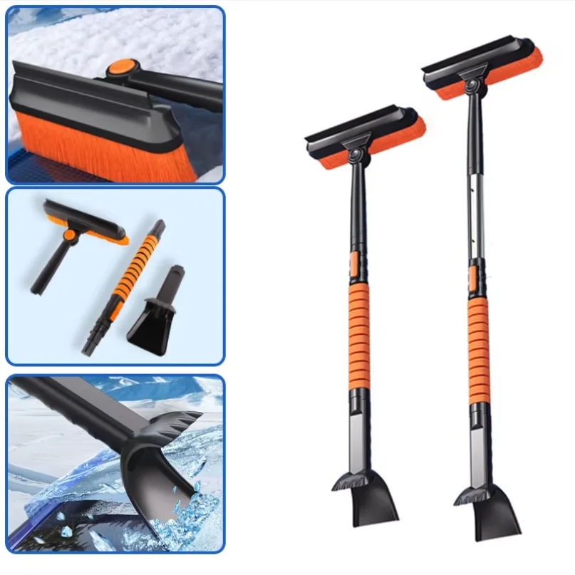 3 in 1/5 in 1 Car Ice Removing Brush Shovel Retractable Winter Snow Shovel Ice Removal Scraper Auto Cleaning Tool Accessories