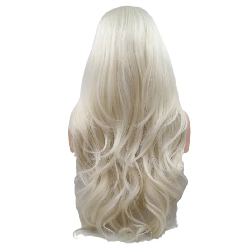 Fashionable , African front lace middle-parted long curly wig cap, large wavy curls