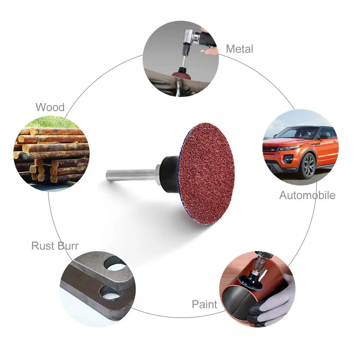 SIFANG 2 Inch R-type Abrasive Disc Sanding Disc Roll Lock Surface Pad Polishing Sandpaper Quick Change Disc For Rotary Tool