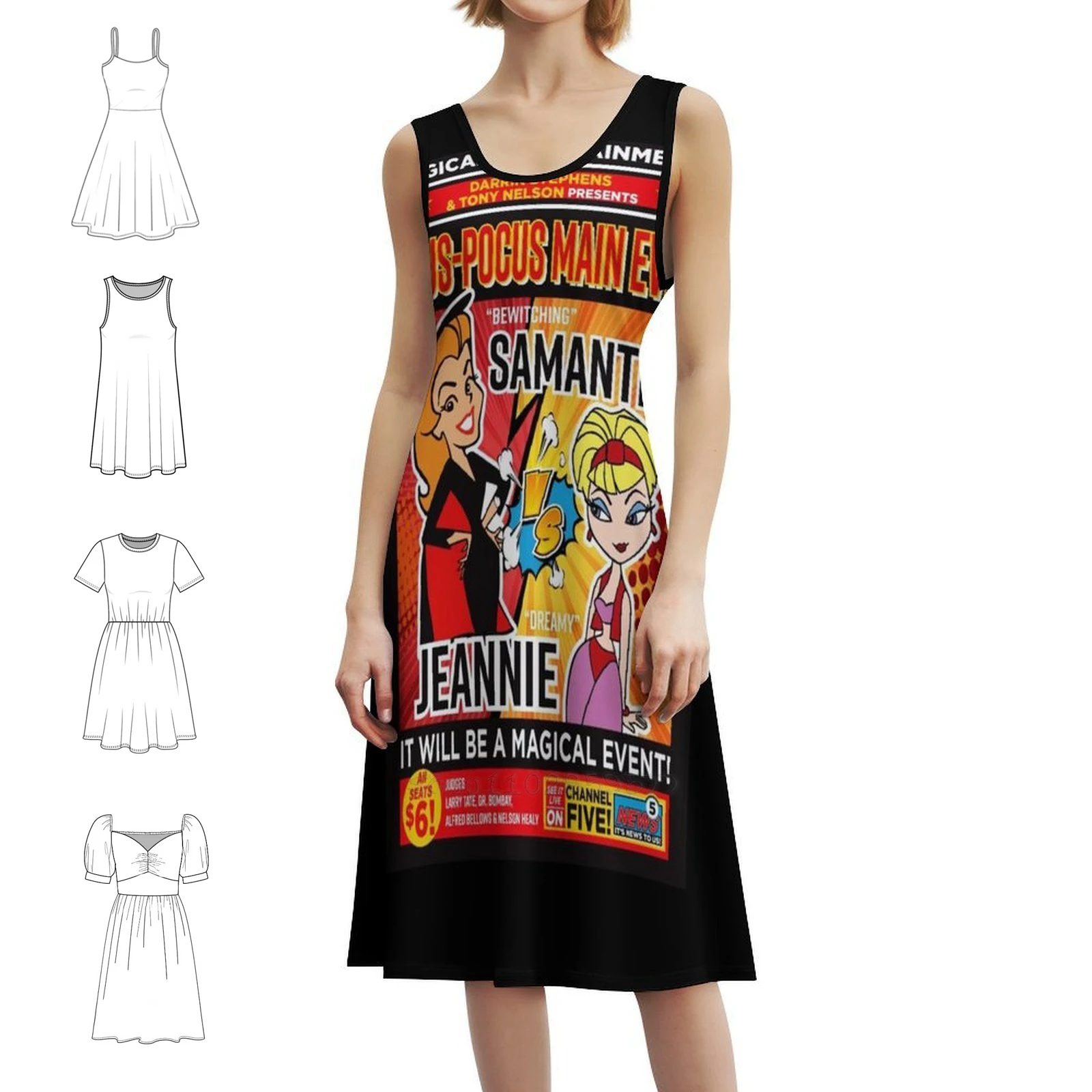 

Battle Samantha Vs Jeannie Magic Event Платье в корейском стиле для женщин Элегантное повседневное платье для вечеринки или повседневного ношения Fight Magic
