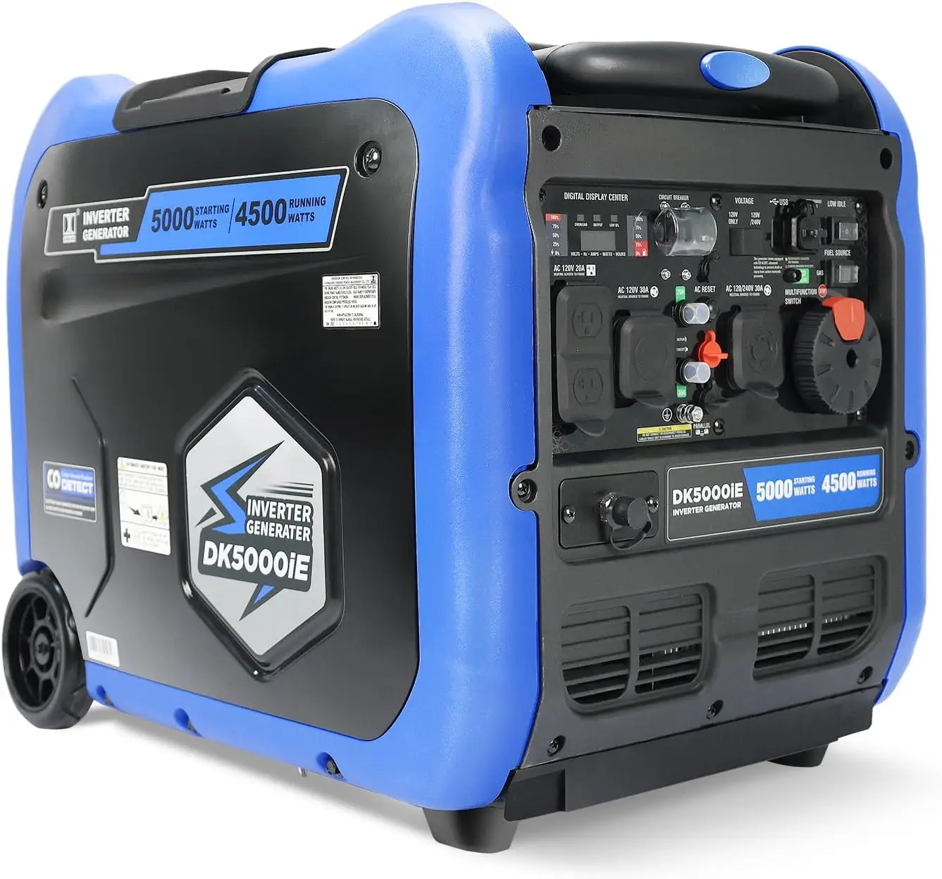 5000W Gas Inverter Generator, Electric Start, 120V 240V Full Power Output, Dual or Tri-fuel Conversion Possible