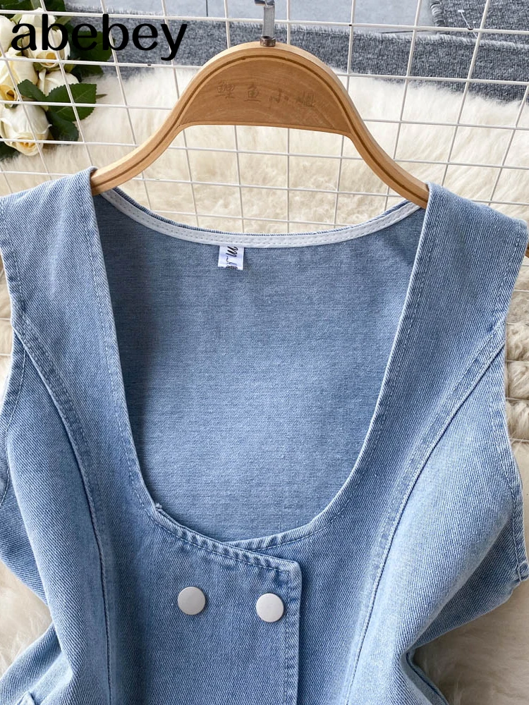 Thời Trang Mùa Thu Hai Miếng Phù Hợp Với Rũ Tay Áo Sơ Mi Áo + Mini Denim Camis Phù Hợp Với Phụ Nữ Dạo Phố Slim Bộ