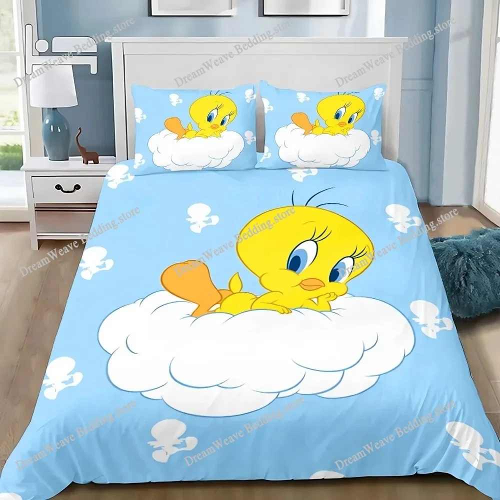 

Hot Sale Tweetys Bird Duvet Cover Exquisite Digital Printing Bedding Set Comforter Bed Youth Home Decor Kids Girls Gift