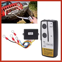 Kit de Control remoto de cabrestante inalámbrico con receptor 12V 24V 75 pies accesorio Universal de largo alcance Control remoto de cabrestante inalámbrico de 75 pies