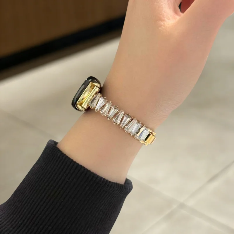 Irregular Diamond Studded Metal Strap Suitable for Xiaomi Band 8Pro/9Pro, For Mi Band 3/4/5/6/7, 8/8NFC/9/9NFC/10/10NFC, For Red - view 4