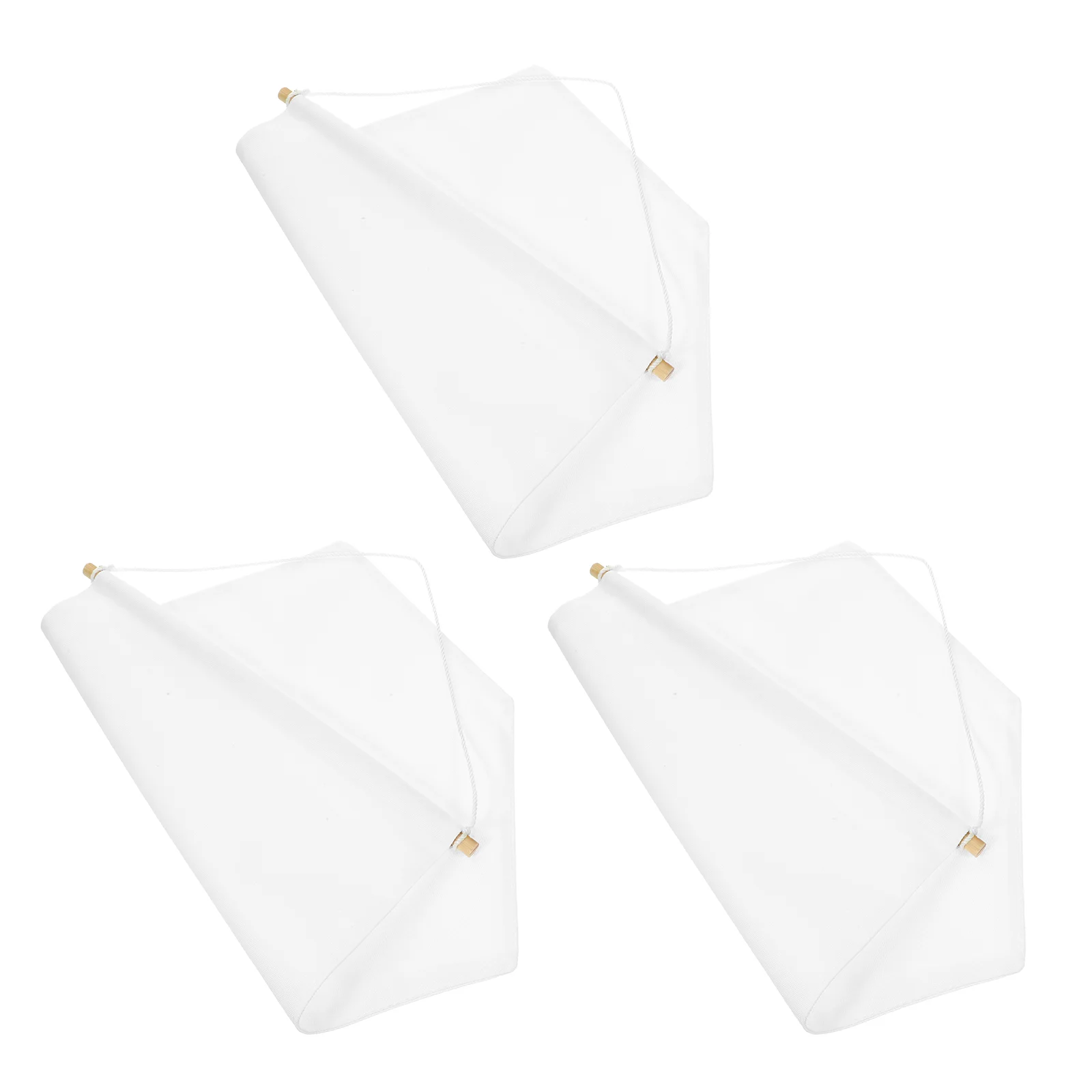 3pcs Display Pennant Banner Enamel Lapel Pin Badge Flag Plain Blank Canvas Wall Banner (White) Pin Display Canvas