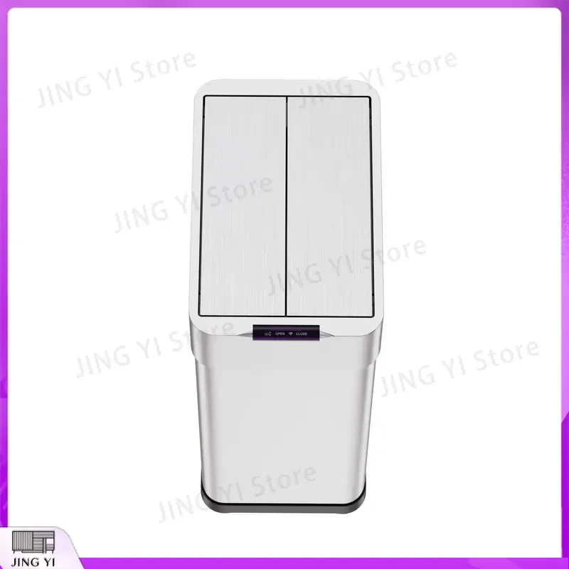30L Smart Trash Can Automatic Sensor Infrared Motion Detection Stainless Steel Waste Bin for Office Home Kitchen Bathroom