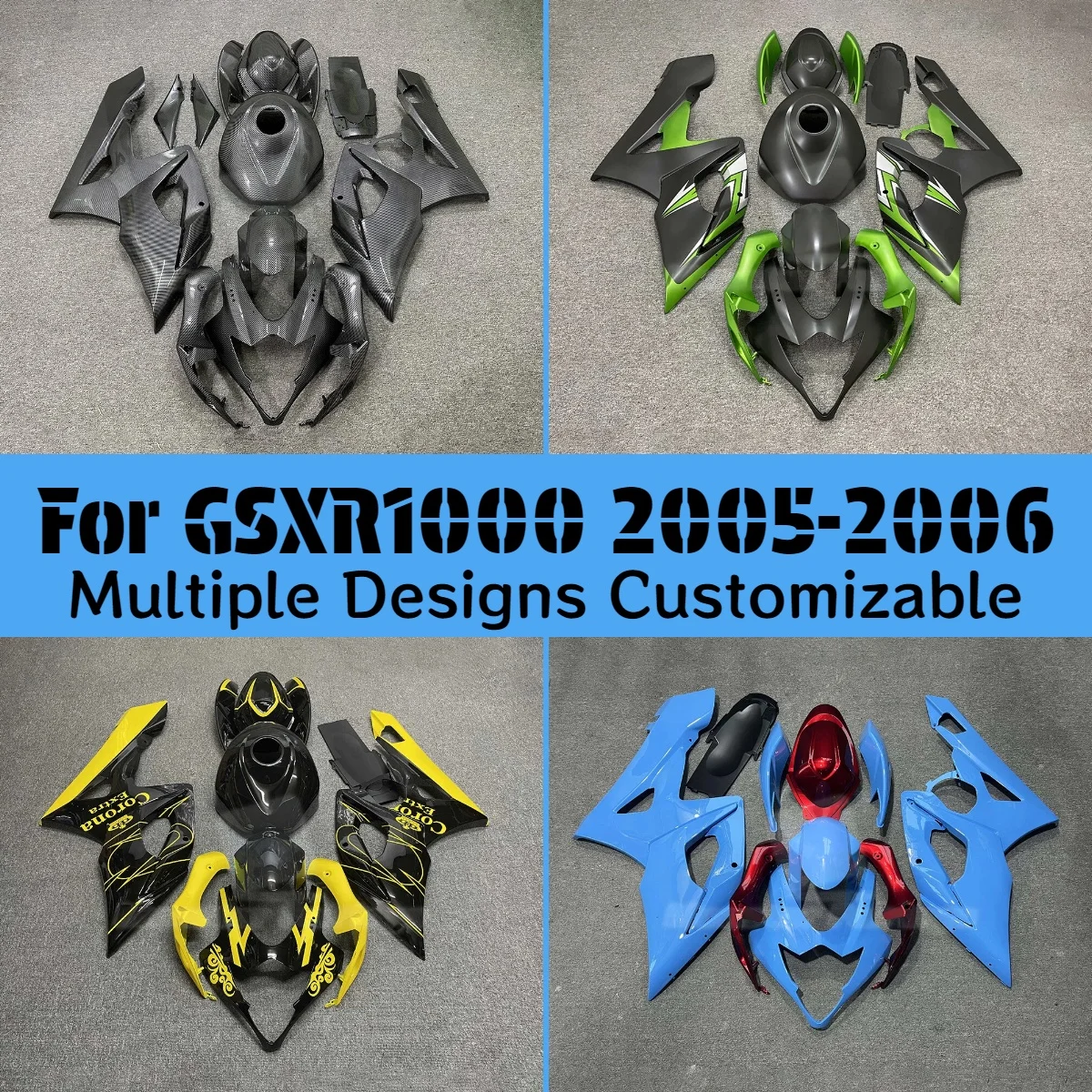 Injection Fairings GSXR 1000 2005 2006 Carbon Fibre Motorcycle Prime Fairing Bodywork Kit Panel for GSXR1000 05 06