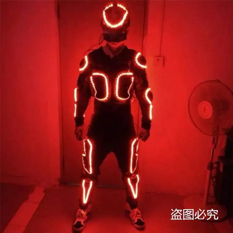 Led odzież Led garnitur dla LED Robot garnitury moda LED zbroja zapalić kurtki kostium